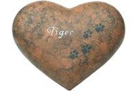Tierurnen Herz: herz-07-se12-pfote04-Tiger Herz-Tierurne: herz-07-se12-pfote04-Tiger