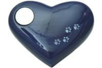 Herz mit Kerze in (28) Kobaldblau glänzend.