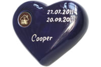 Herz-Tierurne: Kobatblau glänzend, tlh-04-28-cooper