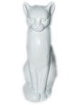 Katzenurne "Bastet" einfarbig 1,2 lit. Weiß-matt (01) 